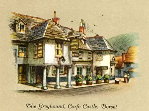 Grade II Listed Buildings UK Prints: The Greyhound, Corfe Castle, Dorset, 1936. Creator: Unknown