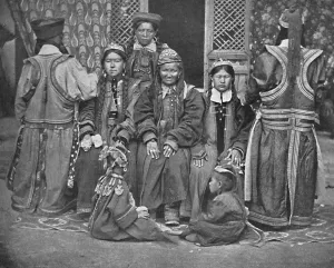 Monochrome Portraits Prints: A group of Mongols, 1902