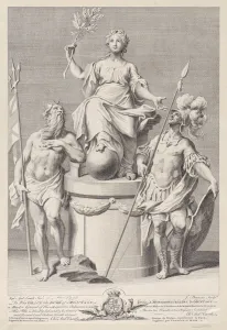 Group of statues representing Peace, supported by Neptune and Mars, ca. 1741-1786. Creator: Jacob Bonneau Group of statues representing Peace, supported by Neptune and Mars, ca. 1741-1786. Creator: Jacob Bonneau