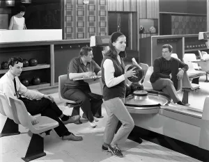 Group of young people at Silver Blades bowling alley, Sheffield, South Yorkshire, 1965 Group of young people at Silver Blades bowling alley, Sheffield, South Yorkshire, 1965