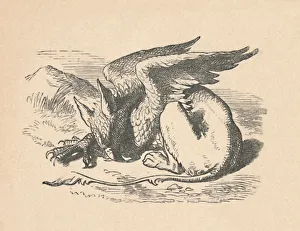 Mythical Beast Prints: John Tenniel's The Gryphon asleep in the sun, 1889 Print