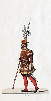 Guard, costume design for Shakespeares play, Henry VIII, 19th century Guard, costume design for Shakespeares play, Henry VIII, 19th century