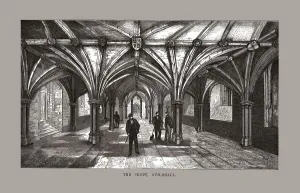 Grade I Listed Buildings England Prints: The Guild-Hall Crypt, 1886