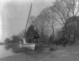Hampton Institute Students Sketching a Fishing Boat Print, 1900