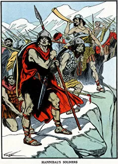 Images Dated 2nd March 2007: Hannibal crossing the Alps, 218 BC (early 20th century)