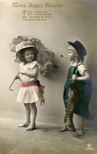 Many Happy Returns, birthday card, c1900-1929(?) Many Happy Returns, birthday card, c1900-1929(?)