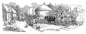 Agricultural Worker Art Prints: Harvest Operations - Stacking, 1858. Creator: Unknown