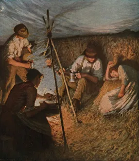 Agricultural Worker Occupation Prints: The Harvesters Supper, 1898, (c1930). Creator: Henry Herbert la Thangue