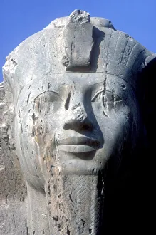 Egyptian Archaeological Discoveries Prints: Head detail of Alabaster Sphinx