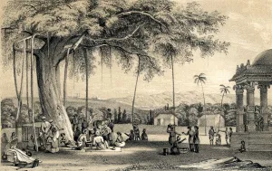 Headman of the village holding his court, 1847 Headman of the village holding his court, 1847