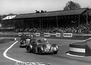 British Motor Racing Circuit Prints: Healey Elliott of E. B. Wadsworth, Armstrong Siddeley of T. Sopwith, Goodwood 1954