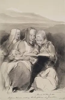 Joseph Nash Artwork Prints: Hebrew Women Reading The Scriptures At Jerusalem, 1841. Creator: Joseph Nash