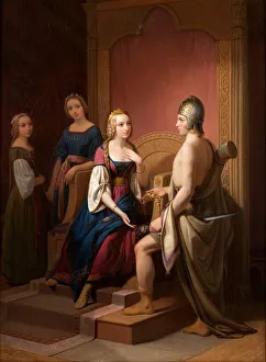 Heimdall returns the Brisingamen to Freya, 1846. Artist: Blommer, Nils Jakob (1816-1853) Heimdall returns the Brisingamen to Freya, 1846. Artist: Blommer, Nils Jakob (1816-1853)
