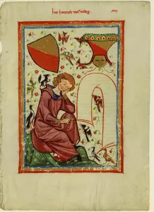 Heinrich von Veldeke (From the Codex Manesse), Between 1305 and 1340. Artist: Anonymous Heinrich von Veldeke (From the Codex Manesse), Between 1305 and 1340. Artist: Anonymous