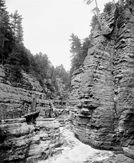 Hell Gate and Jacob's Ladder, Ausable Chasm Print, 1900-1910