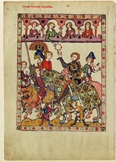 Henry IV Probus, Duke of Silesia-Wroclaw (From the Codex Manesse), Between 1305 and 1340. Artist: Anonymous Henry IV Probus, Duke of Silesia-Wroclaw (From the Codex Manesse), Between 1305 and 1340. Artist: Anonymous