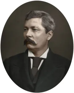 Colourised Black And White Print Prints: Henry Morton Stanley, African explorer, 1880. Artist: Lock & Whitfield