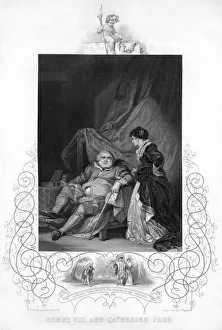 Henry VIII and Catherine Parr, (19th century). Artist: J Rogers Henry VIII and Catherine Parr, (19th century). Artist: J Rogers