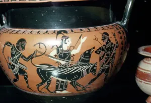 Hercules Brings Cerberus to Eurystheus, with Hermes and Athena, c6th century BC Hercules Brings Cerberus to Eurystheus, with Hermes and Athena, c6th century BC