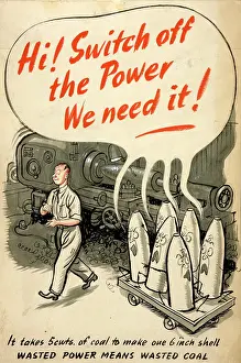 World War II Poster Prints: Hi! Switch off the power