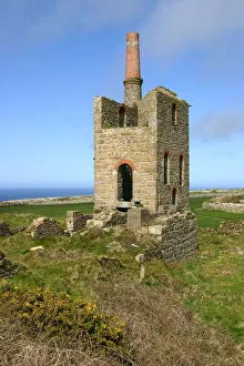Cornwall Industrial Heritage Prints: Higher Bal Mine engine house, Cornwall
