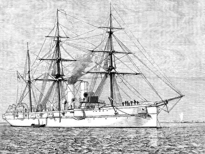 British Royal Navy History Prints: H.M.S. Leander, 1883. Creator: Unknown