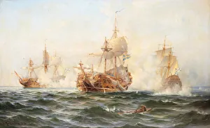 HMS Wachtmeister fighting against the Russian squadron on Juny 4, 1719, 1895 HMS Wachtmeister fighting against the Russian squadron on Juny 4, 1719, 1895