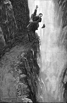 Holmes and Moriarty fighting over the Reichenbach Falls. Illustration for the short story The Final Problem by Arthur Holmes and Moriarty fighting over the Reichenbach Falls. Illustration for the short story The Final Problem by Arthur