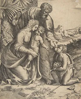 Holy Family with Saint John the Baptist who kneels at the right, 1531-76 Holy Family with Saint John the Baptist who kneels at the right, 1531-76