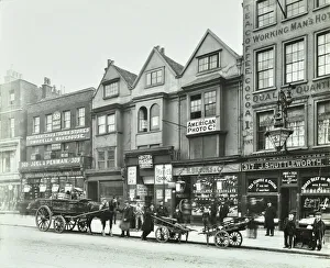 Horse drawn vehicles and barrows in Borough High Street, London, 1904 Horse drawn vehicles and barrows in Borough High Street, London, 1904