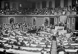 Capitol Building Architecture Prints: House of Reps. in Session, between c1910 and c1915. Creator: Bain News Service