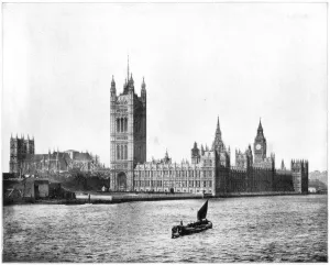 Houses of Parliament, London, late 19th century.Artist: John L Stoddard Houses of Parliament, London, late 19th century.Artist: John L Stoddard