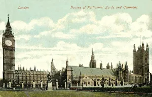 Houses of Parliament Lords and Commons, late 19th-early 20th century. Creator: Unknown Houses of Parliament Lords and Commons, late 19th-early 20th century. Creator: Unknown