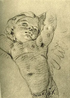 Hovering Cupid, mid 18th century, (1928). Artist: Giovanni Battista Tiepolo Hovering Cupid, mid 18th century, (1928). Artist: Giovanni Battista Tiepolo