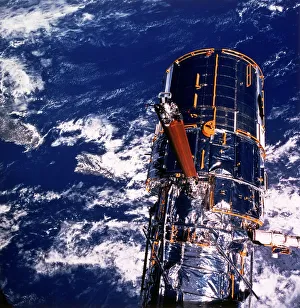 Hubble Space Telescope Prints: Hubble Space Telescope above the Earth