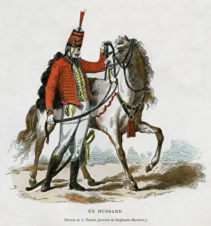 A hussar, early 19th century (1882-1884). Artist: Jean Duplessis-Bertaux A hussar, early 19th century (1882-1884). Artist: Jean Duplessis-Bertaux
