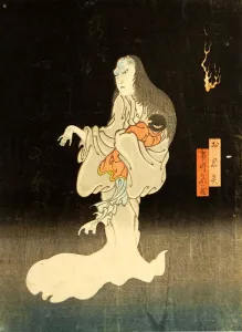 Ichikawa Yonezo as the Ghost of Oiwa, 1865. Creator: Enjaku Ichikawa Yonezo as the Ghost of Oiwa, 1865. Creator: Enjaku
