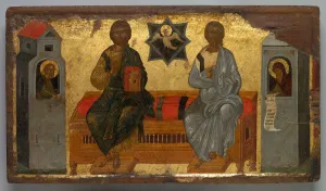 Byzantine Icon of the New Testament Trinity, c. 1450 Print