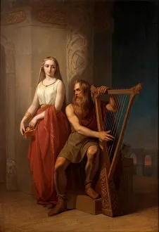 Idun and Bragi, 1846. Artist: Blommer, Nils Jakob (1816-1853) Idun and Bragi, 1846. Artist: Blommer, Nils Jakob (1816-1853)