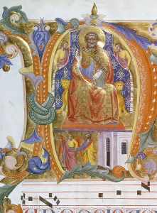 Illuminated Initial Letter Print, c1380