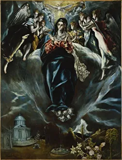 Christian Heritage Images Online Prints: The Immaculate Conception, 1608. Creators: El Greco, Jorge Manuel Theotocopuli