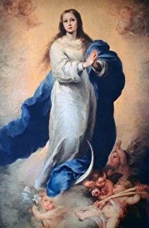 Oil On Canvas Religious Art Prints: Immaculate Conception, 1665-1670. Artist: Bartolome Esteban Murillo