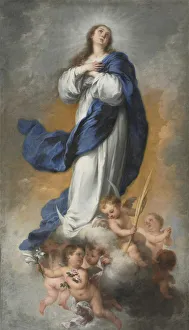 Prints of The Immaculate Conception, c. 1680. The doctrine of the Immaculate Conception maintains that the Virgin Mary was conceived free from sin, therefore ready to be the pure vessel for Christs birth Bartolome Esteban Murillo Prints: Bartolome Esteban Murillo's The Immaculate Conception Print, c. 1680