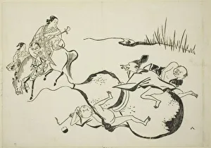 Japanese Ukiyo E Prints: An Impossible Feat by Imaginary Men, no. 8 from a series of 12 prints, c. 1708