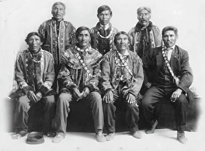 Traditional Tribal Clothing Prints: Indian chiefs, between c1900 and c1930. Creator: Unknown