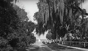 Black And White Boats Prints: Indian River at Rockledge, Fla. c1901. Creator: Unknown