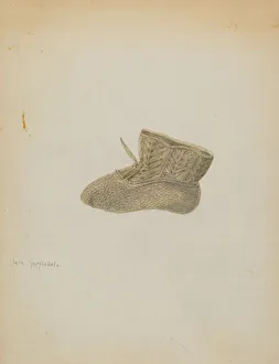 Infant's Boots, c. 1937. Creator: Sara Garfinkel Infant's Boots, c. 1937. Creator: Sara Garfinkel