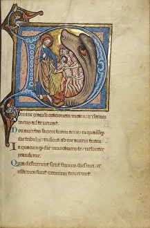 Initial D: The Harrowing of Hell; Psalter, mid-1200s Print