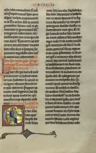 Gold Leaf Illuminated Manuscript Prints: Initial E: Baruch; Marquette Bible, about 1270. Creator: Unknown