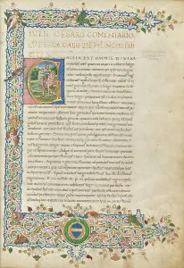 Ancient Roman Emperor Prints: Initial G: Julius Caesar on Horseback, about 1460-1470. Creator: Unknown